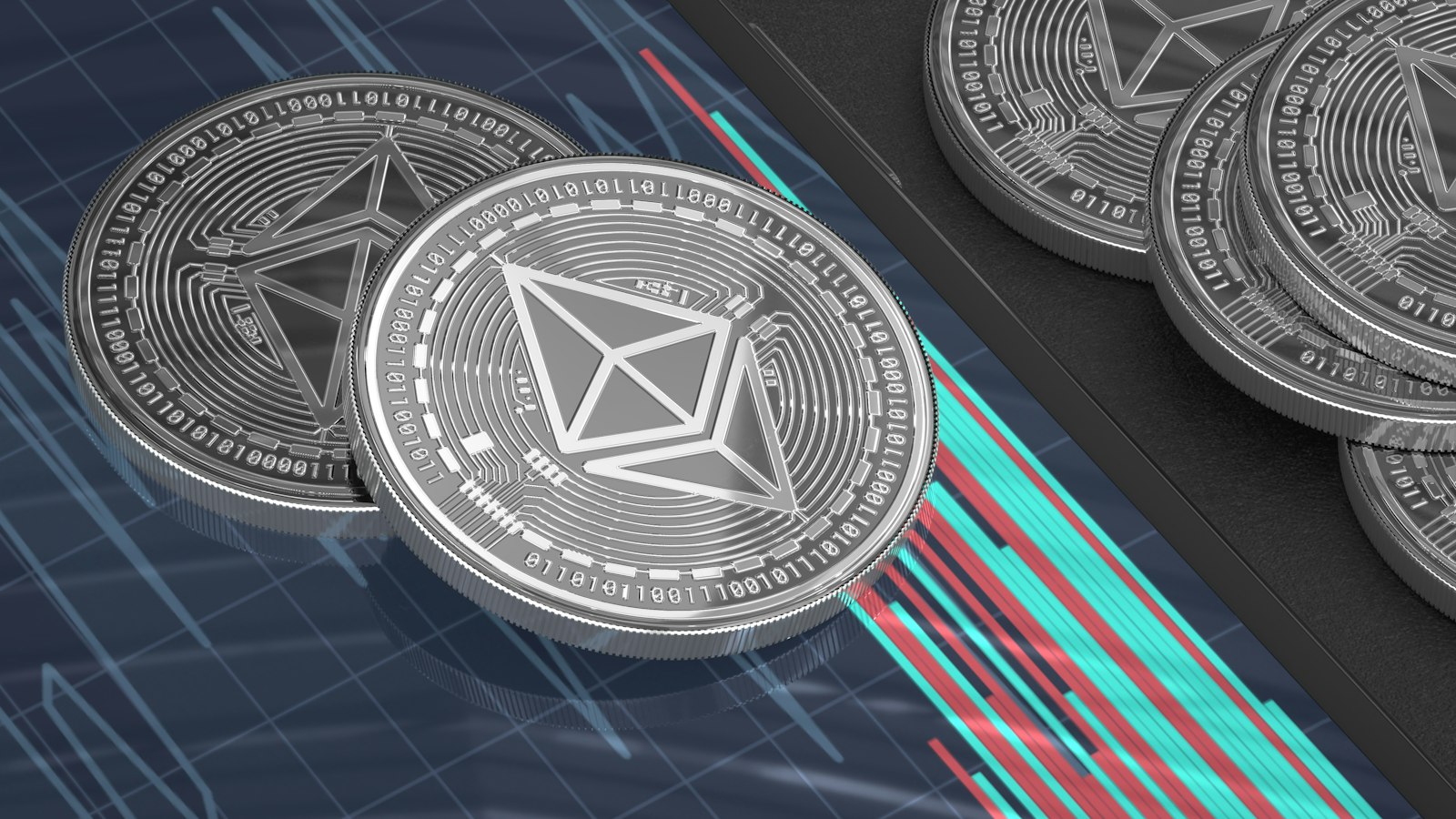 Silver Ethereum coins